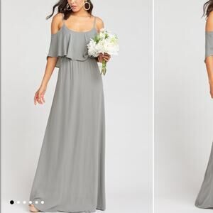 Show Me Your Mumu Caitlin Ruffle maxi gray XL NWT